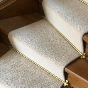 Barres D'Escalier En Laiton Massif Pour Tapis. Noir, Or, Antique Et Argent - Foto 1 di 23