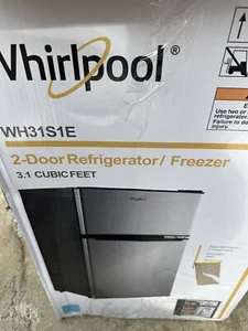 Whirlpool 3.1 cu ft Mini Refrigerator Stainless Steel Top Door Freezer WH31S1E - Picture 1 of 2