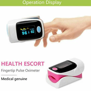 Finger Pulse Oximeter Blood Oxygen Sensor O2 SpO2 Monitor Heart Rate New - Picture 1 of 9
