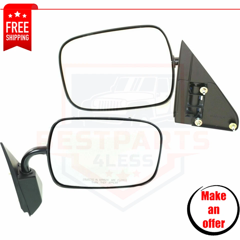 Juego de 2 espejos retrovisores laterales manuales de acero inoxidable para camioneta Chevy y GMC Foto 1 de 4