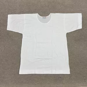 Vintage Chrysanthemum Brand Cotton T Shirt Size 40 L White Single Stitch Tee NOS - Picture 1 of 8