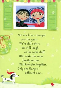 Funny CHRISTMAS Card FOR SISTER, Girls Adult Table Friends Joke by Hallmark +✉ - Picture 1 of 5