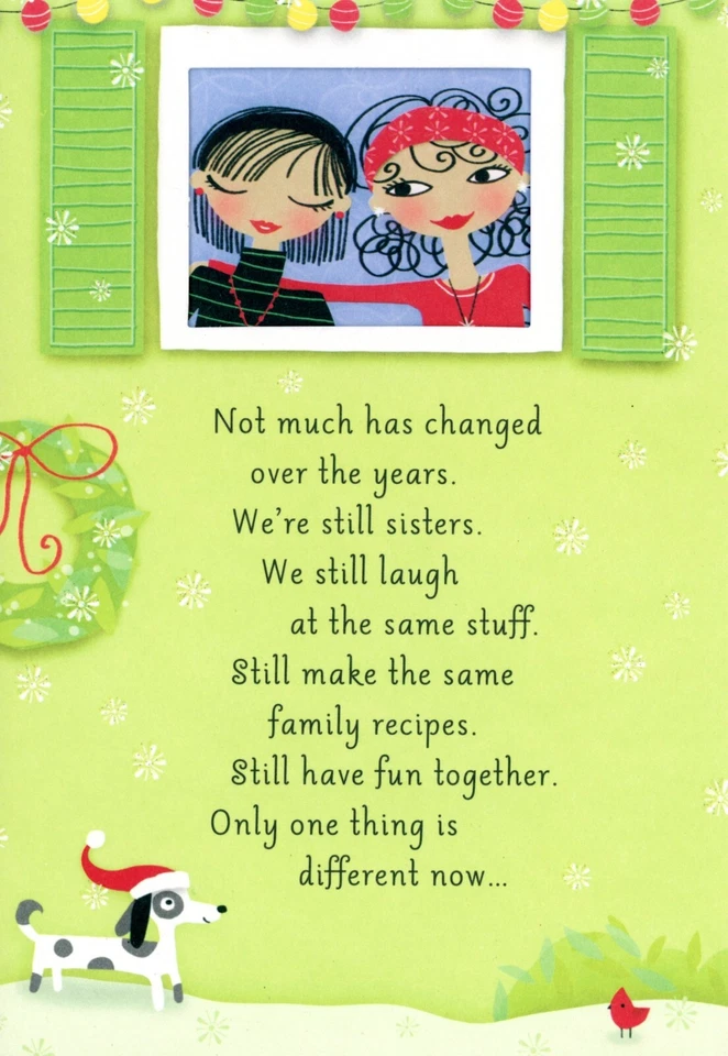 Funny CHRISTMAS Card FOR SISTER, Girls Adult Table Friends Joke by Hallmark +✉ - Image 1 of 4