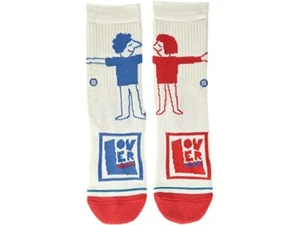 STANCE HUG TIME Kids Casual Crew Height Socks - Cream Red Blue Youth Medium 11-2 - Picture 1 of 1