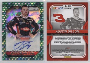 2016 Panini Prizm NASCAR Driver Signatures Green Flag /75 Austin Dillon #AD Auto