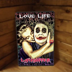 Cartel de metal de Marilyn Monroe y Joker amor, vida, risa - Imagen 1 de 2