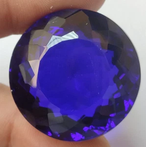 AAA+ Large Deep Blue Tanzanite Round Cut 83.50 Ct. Loose Gemstone Gift for Women - Picture 1 of 7