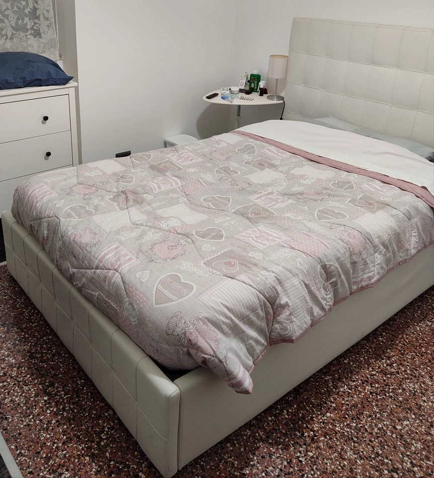 letto imbottito contenitore ecopelle  una piazza e mezza rete inclusa 120x190 - Immagine 1 di 1