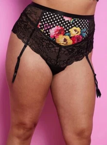 Torrid Betsey Johnson Cheeky High Waist Garter Panty Plus Size 2XL NWT! - Picture 1 of 6