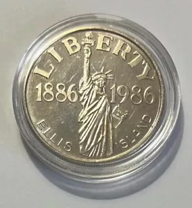 1986 UNITED STATES Ellis Is TWIN TOWERS Freiheitsstatue NY SILVER Medal i92533 - Bild 1 von 2