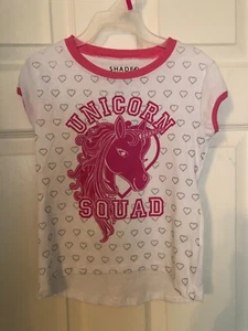 Shaded Pink - Girls Top Short Sleeve Sz 5/6 - Unicorn Squad - Picture 1 of 2
