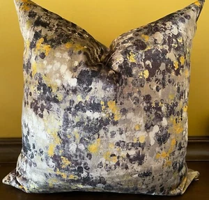 Kravet Couture Paintedvelvet Grey Painted Velvet Pillow Both Sides All Sizes - Picture 1 of 12