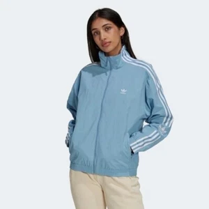ADIDAS Originals Women's 3-Stripes Track Jacket Blue Ladies Size UK 6 NEW - Picture 1 of 6