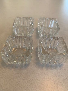 4 (Four) EAPG ZIPPER CUT & Pressed Glass Open Salt Cellars - Picture 1 of 6