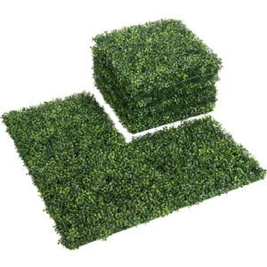 12 PCS 20"x20" Durable Artificial Boxwood Plant Wall Panel Hedge Fence Natual - Picture 1 of 6