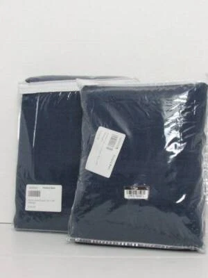 Pottery Barn Emery Linen Curtains, 2 Panels Cotton Lined 50" x 108" Midnight New - Image 1 of 4