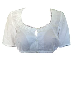 Dirndlbluse Valentine Kurzarm Weiß Gr. S, M, L - Picture 1 of 1