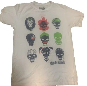 Suicide Squad Skulls DC Comics White Short Sleeve Size M T-Shirt, Pre-Owned - Picture 1 of 3