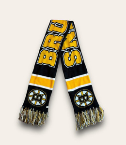 Boston Bruins Knit Scarf Reversible Gold Black with Fringe - '47 Brand NHL