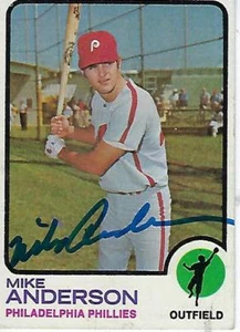 MIKE ANDERSON SIGNED 1973 TOPPS #147 - PHILADELPHIA PHILLIES - Picture 1 of 1