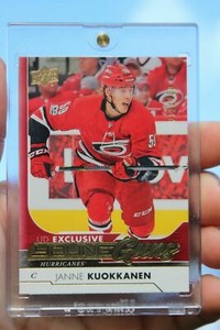 2017-18 Janne Kuokkanen UD Young Guns Exclusives #213 Ser: 012/100 Rookie RC