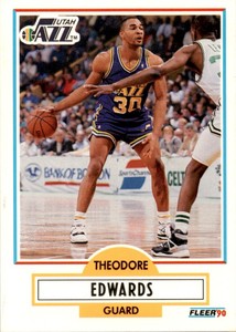 1990-91 Fleer Theodore Edwards Rookie Utah Jazz #185