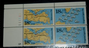 "YORKTOWN/VIRGINIA CAPES," Block of Four "Use Correct Zip Code and Postman" 1981 - Picture 1 of 2