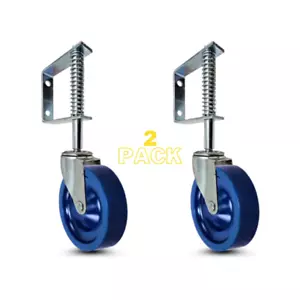 3 in. Spring Loaded Gate Caster | Solid poly Wheels | 140 lb Capacity (2-Pack) - Picture 1 of 1