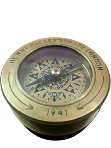 Vintage Brass Rare Vintage Nautical Direction Compass Henry Hughes Son London - Picture 1 of 7