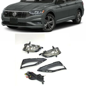 Clear Fog Lights kit For 2019 2020 2021 VW Jetta with Switch Bezel Wires Halogen - Picture 1 of 12
