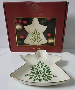Lenox ~ Holiday Angel 9" Süßigkeitenschale ~ mit Stechpalmenbeere Design - Bild 1 von 13