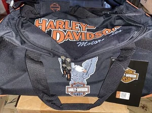 New Harley-Davidson Motorcycle Winged Eagle B&S Duffel Bag w/Adjustable Strap - Picture 1 of 9