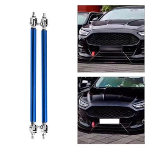 Adjustable Front Bumper Lip Splitter Strut Rod Tie Support Bar Universal Blue - Picture 1 of 4