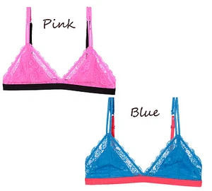 Floral Lace Unpadded Bralette Bustier Crop Top Wireless Triangle Bra Size S-L - Picture 1 of 4