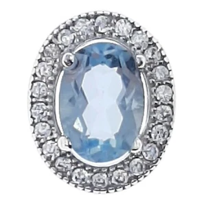 Pendentif en ARGENT 925 Rhodié, Topaze et Oxydes Zirconium - CHAÎNE en OPTION - Imagen 1 de 14