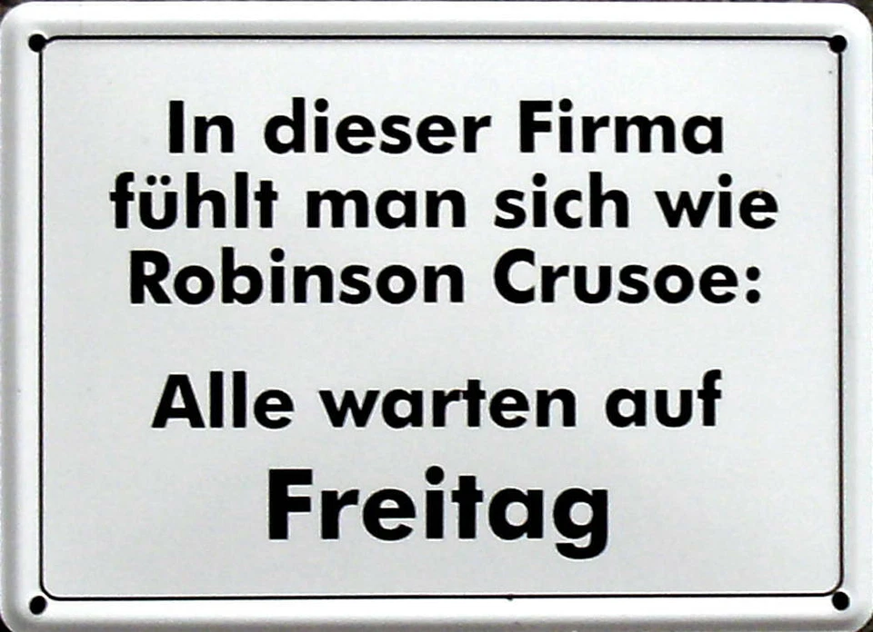 Mini-Blechschild Freitag, 11 x 8 cm - Bild 1 von 1