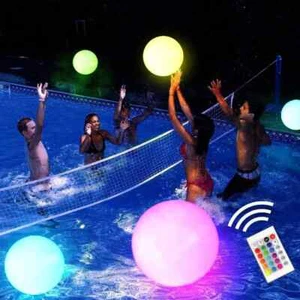 Pool Toy 16" Light up Beach Ball Toy, Glow in Dark Pool Games Toys with 16 Color - Picture 1 of 4