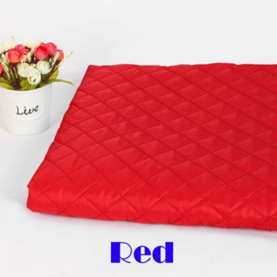 Quilted Polycotton Fabric DIY Nylon Backed Diamond Shaped Quilting Padded Cloth - Image 1 of 4