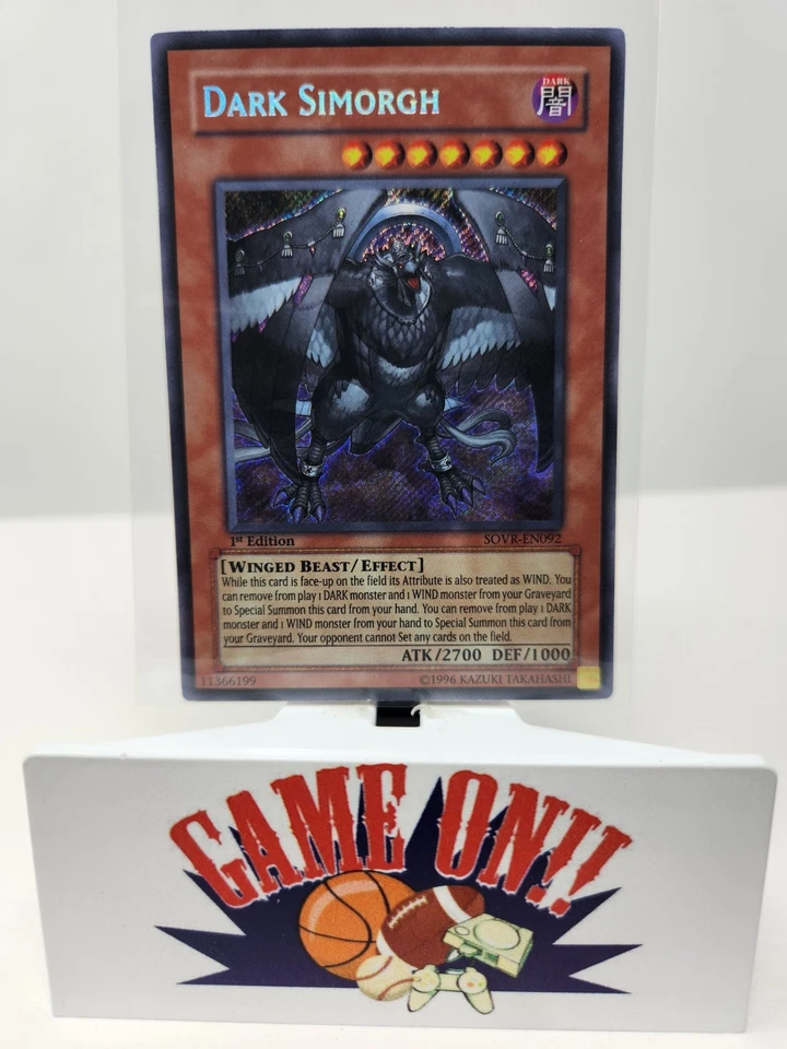 YuGiOh Dark Simorgh SOVR-EN092 1st Edition Secret Rare NM - Image 1 of 4