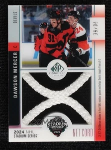 2024 SP Game Used Stadium Series Devils-Flyers Net Cord Relics /35 Dawson Mercer - Picture 1 of 3