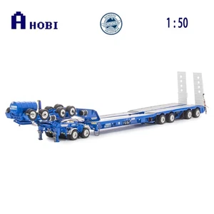 Drake 1:50 4x8 Drop Deck Hydraulic Swingwing G/N Trailer & 2x8 Dolly Light Blue - Bild 1 von 6
