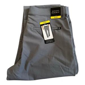 Banana Republic Men’s Casual Travel Pants - 32x32- Grey Lightweight Polyester - Picture 1 of 11