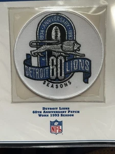 Detroit Lions 60th Patch Willabee Ward Anniversary Patch Collection NFL w Card - Picture 1 of 3