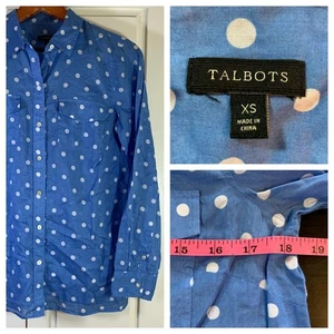 Talbots Polka Dot Button Down Shirt Langarm Baumwolle XS - Bild 1 von 11