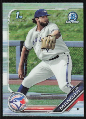 2019 Bowman Draft Chrome 1st Refractor Alek Manoah Toronto Blue Jays - Image 1 of 2