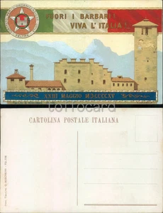 PROPAGANDA WW1-FUORI I BARBARI FELTRE BELLUNO 1915-D11-100 - Bild 1 von 1