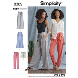 Simplicity Pattern 8389 Women’s Trousers with Length and Width Variations - Picture 1 of 7