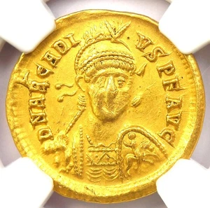 Arcadius AV Solidus Gold Roman Coin 383-408 AD - Certified NGC XF (EF) - Picture 1 of 4