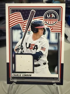 2025 USA Stars & Stripes Charlie Condon Game Worn Relic #USA-CC Colorado Rockies - Imagen 1 de 4