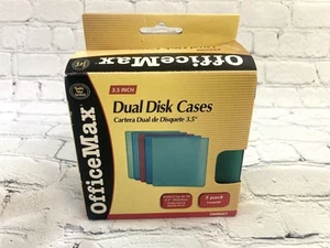 3.5" Floppy Dual Disk Case Plastic Diskette Holders 5 PK Multi Color Office Max - Picture 1 of 7